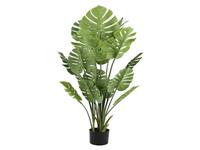 5ft 150cm Tall Large Big Indoor Green Realistic Artificial Monstera Deliciosa Plant Faux Tropical Palm Tree With Black Planter