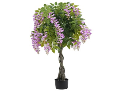 Dongguan Supplier Cheap 120cm 4ft Natural Touch Fake Greenery Wisteria Flowering Tree Artificial Wisteria Tree For Wedding Home