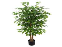Factory Cheap 120cm 4ft Faux Green Plant Bonsai Silk Leaves Potted Indoor Natural Artificial Ficus Tree For Interior Decoration